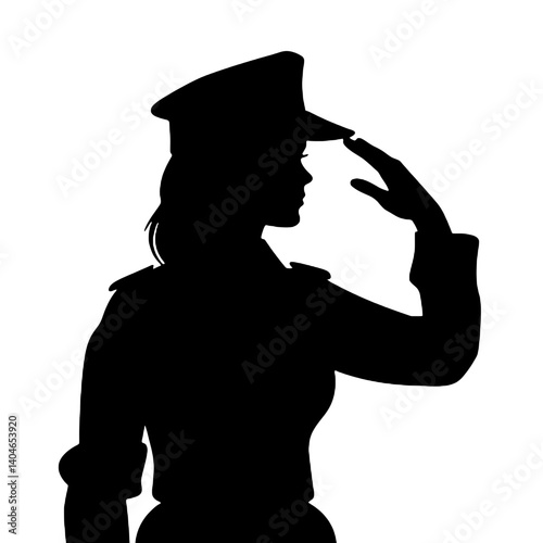 女性兵士のシルエット