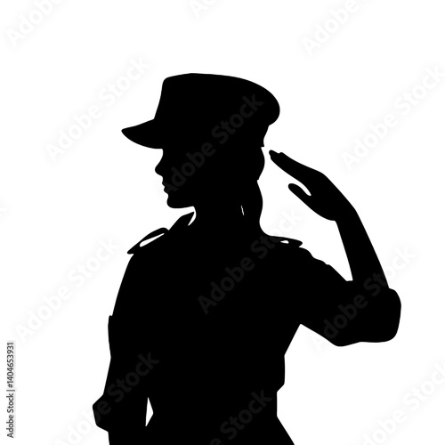 女性兵士のシルエット
