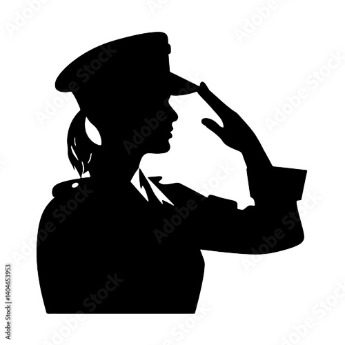 女性兵士のシルエット