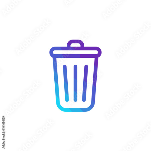 Trash Bin Icon in Gradient Colors for Waste Management   