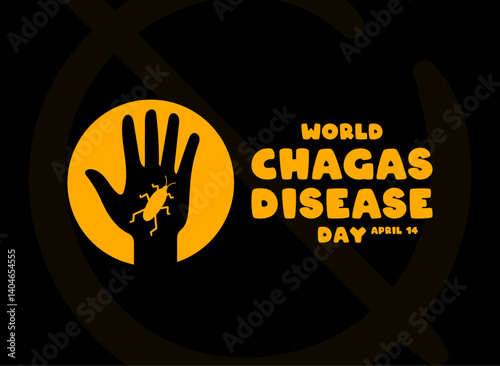 World Chagas Disease Day. April 14. Black background. Banner, card, background.