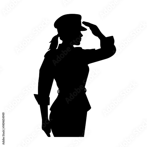Silhouette de militaire féminine