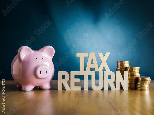 piggy bank and coins