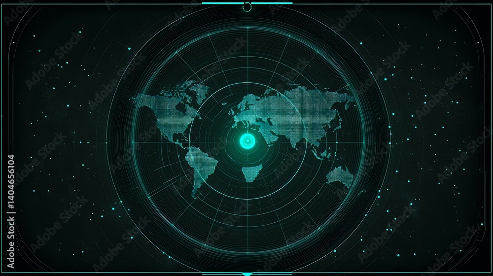 Obraz premium Futuristic World Radar Display