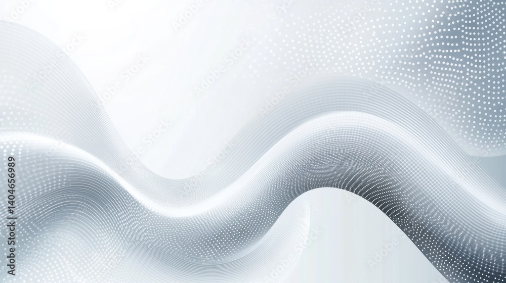 Fototapeta premium Abstract grayscale wave background with subtle dotted texture.