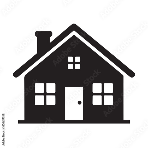 Home silhouette black and white vector icon

