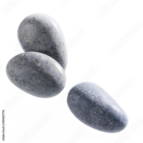 Floating Smooth Gray Pebbles – Repeating Zen Stones on Transparent