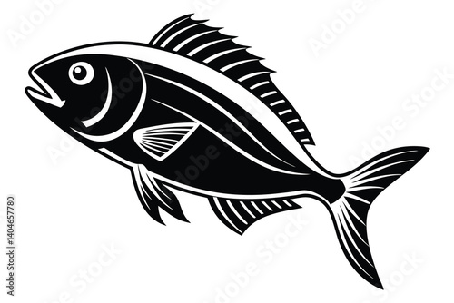 Fish vector silhouette isolated on a white background