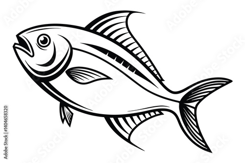 Fish vector silhouette isolated on a white background