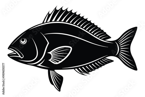 Fish vector silhouette isolated on a white background