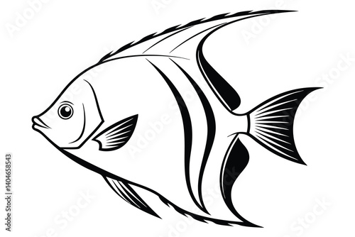 Fish vector silhouette isolated on a white background