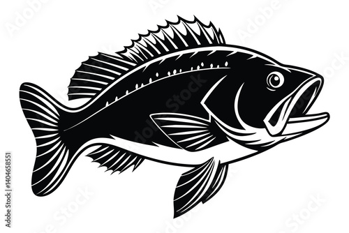 Fish vector silhouette isolated on a white background