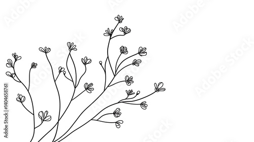 A black and white drawing of a flower. Generated using AI.