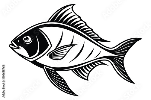 Fish vector silhouette isolated on a white background