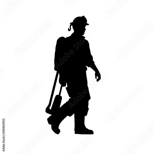 Silhouette de pompier isolée - illustration vectorielle