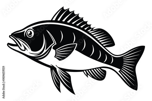 Fish vector silhouette isolated on a white background