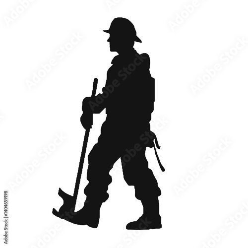 Silhouette de pompier isolée - illustration vectorielle
