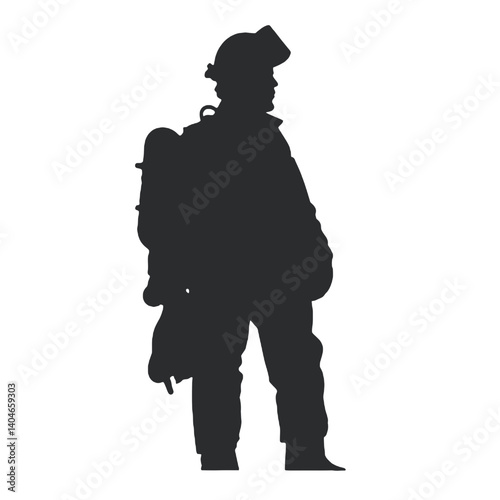 Silhouette de pompier isolée - illustration vectorielle