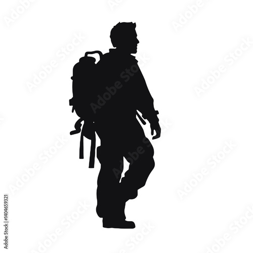 Silhouette de pompier isolée - illustration vectorielle