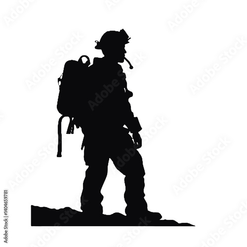 Fire man silhouette vector illustration