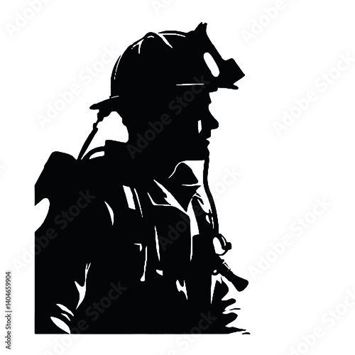 Fire man silhouette vector illustration