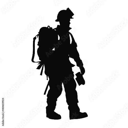 Fire man silhouette vector illustration