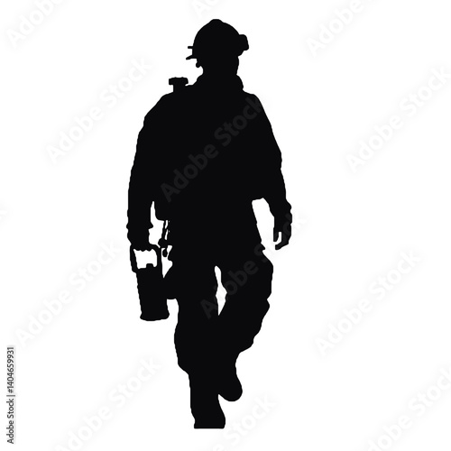 Fire man silhouette vector illustration