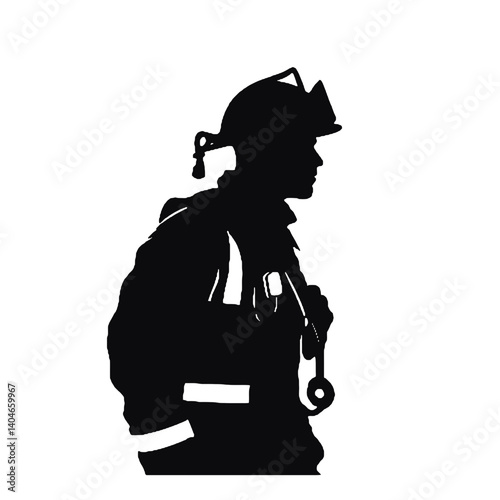 Fire man silhouette vector illustration
