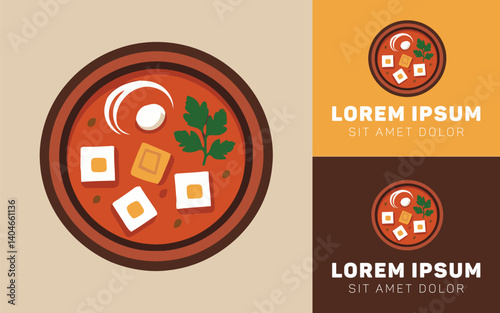Spicy Tofu Logo Icon with Playful Design