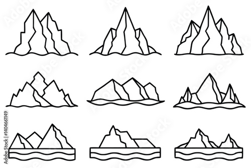 glacier line art beauty of frozen landscapes