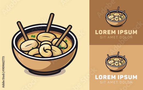 Odeng Hot Pot Icon Logo with Playful Design