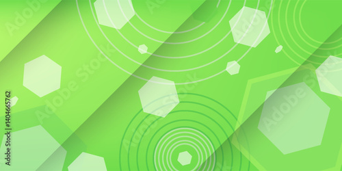 Green and white background abstract art vector with geometric gradient shapes. Abstract gradient shapes background for presentation, business report, card, banner, poster