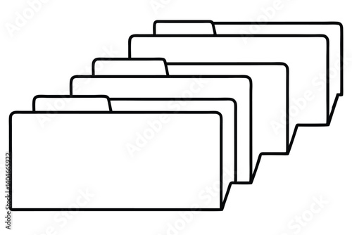 folders line art for digital organization icons