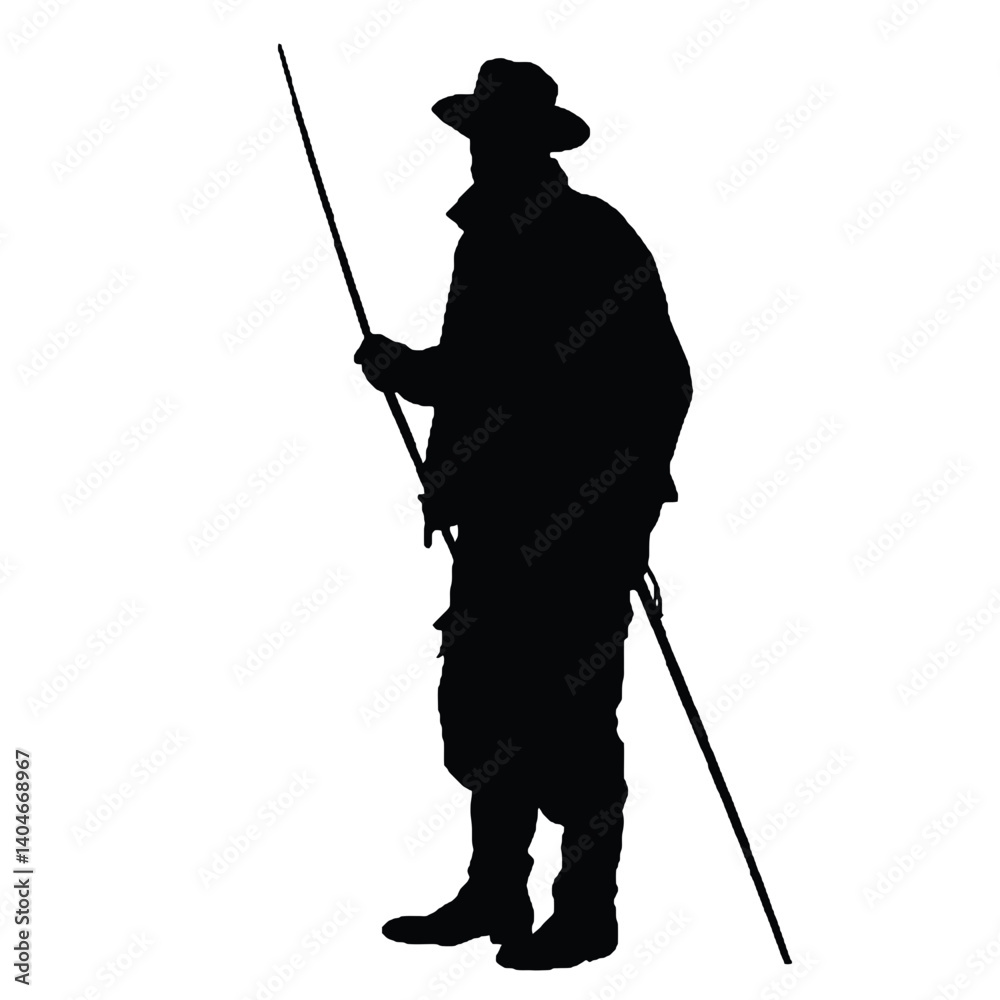 Obraz premium Fishing Silhouette 