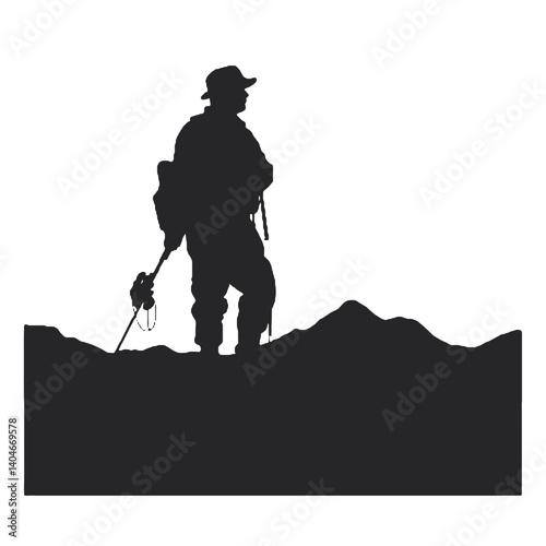 silhouette of a  fisherman   