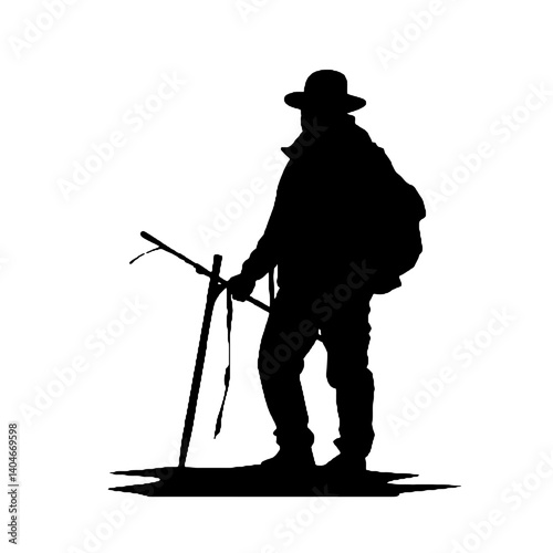 silhouette of a  fisherman   