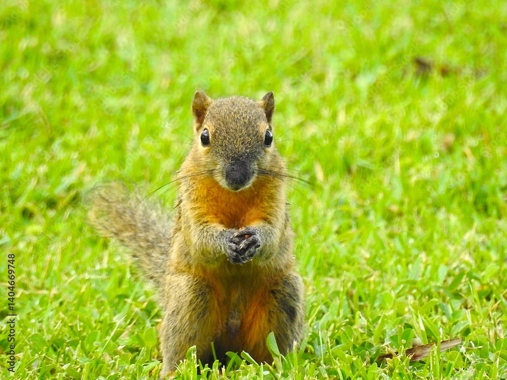 餌を食べるリス 餌を食べるリス