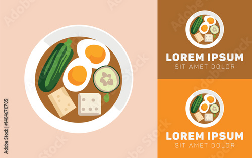 Indonesian Gado Gado Bowl Logo Food Design