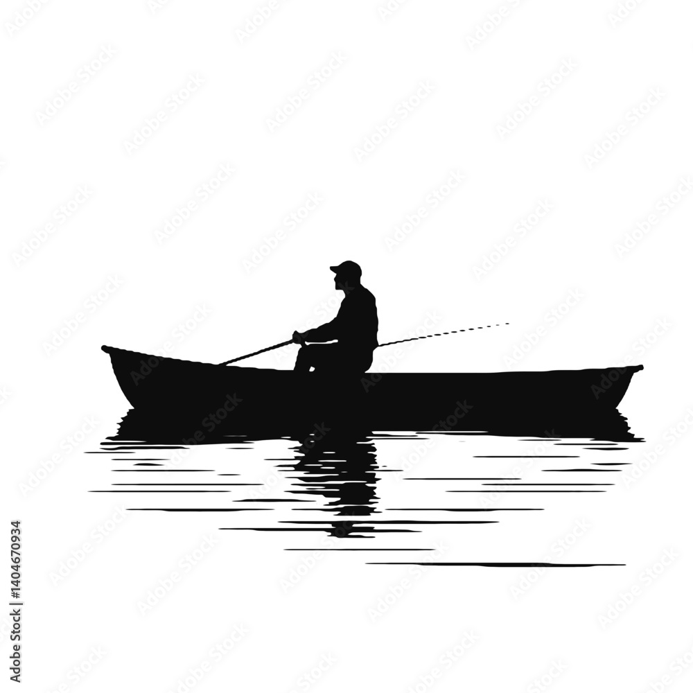 Fisherman silhouette