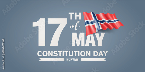 Norway happy constitution day greeting card, banner with template text vector illustration