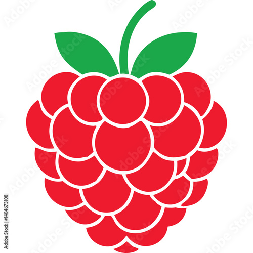 Simple red raspberry icon,  perfect for design.