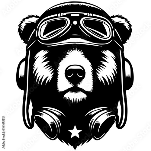Bear pilot silhouette
