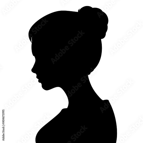 Female fashion hairstyle woman head with haircut   silhouette Vector Icon Design