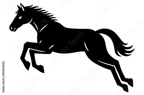ジャンプする馬のシルエット