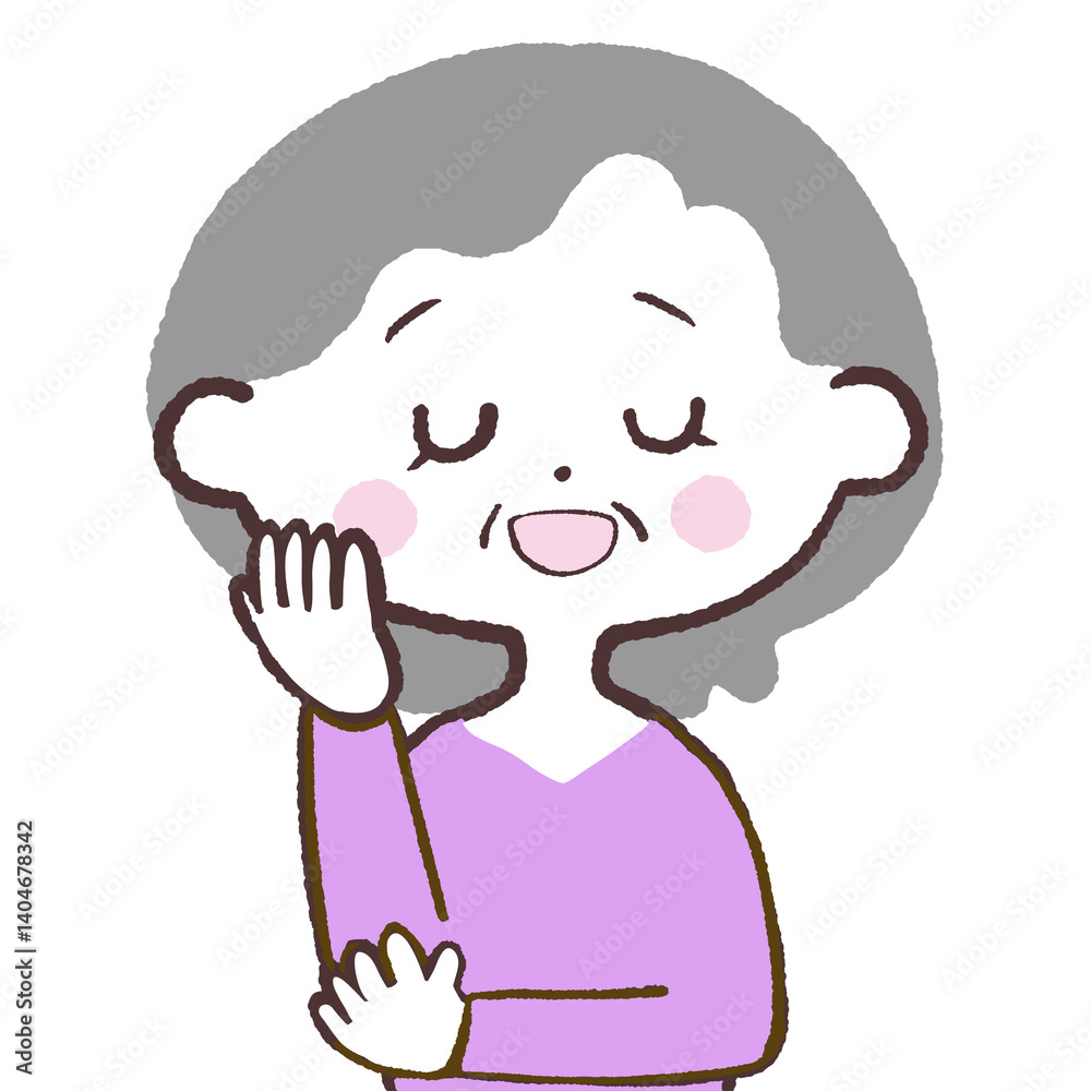 Fototapeta premium 楽しい想像シニア女性イラスト