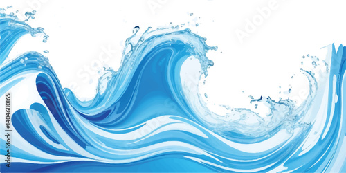 "A calm and refreshing ocean wave design in blue and teal tones. Ideal for backgrounds, digital designs, and web banners needing a peaceful aesthetic."
