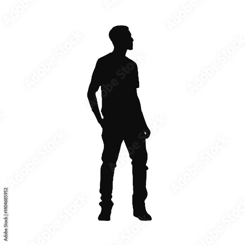 man silhouette hands down
