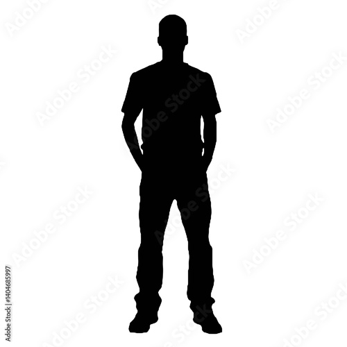 man silhouette hands on hip 