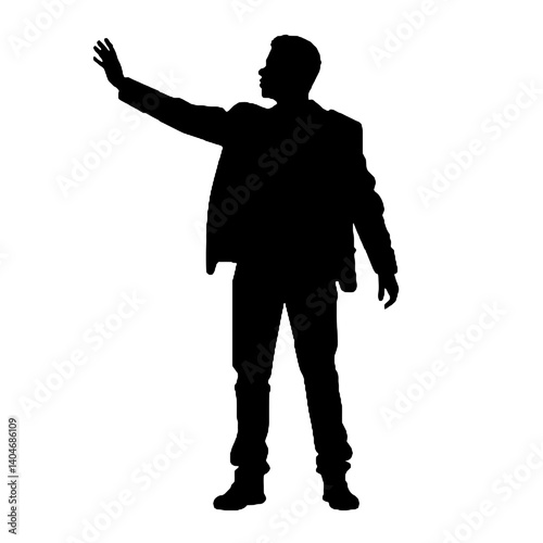 man silhouette hand sign 