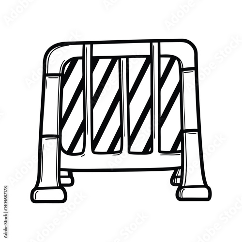Parking lot entrance barricade icon silhouette vector with white background